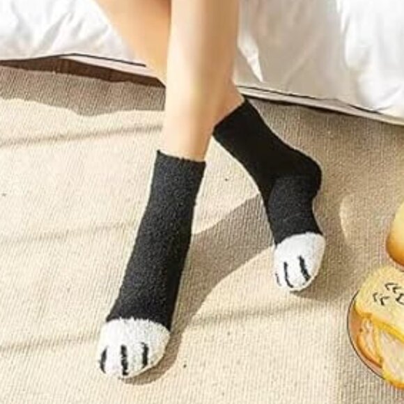 Be Pawsitive Gift Set - Kitty Cat Canvas Tote Bag, Cat Paw Socks, Keychain - Picture 3 of 8